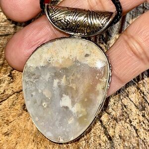 Flower Moss Agate Pendant 2”